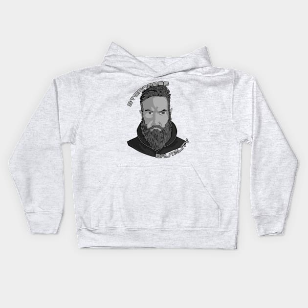 A man with a beard Kids Hoodie by MadArtist123